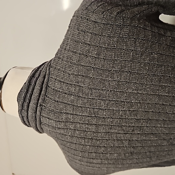 St John's Bay open front hi-lo gray knit cardigan Medium Office Travel - Picture 10 of 10